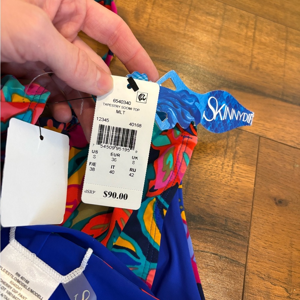 Skinny Dippers Women's Bikini Top & Bottom Swimsuit Set Sz Small Blue NWT - Picture 4 of 4